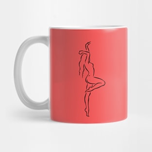 Dancing woman, Female body line art minimalist Mug